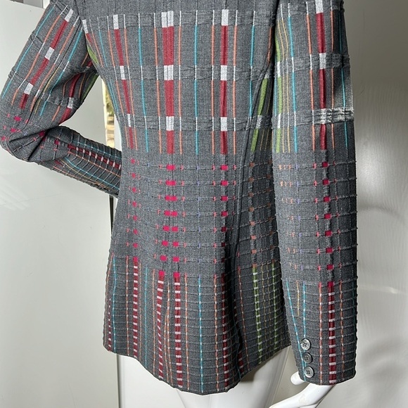 Kevan Hall Sz 10 Fitted Gray Wool With Some Stetch Blazer Jacket Made in USA - Picture 11 of 12